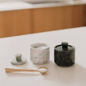 Marble Salt Cellar Set with Lids